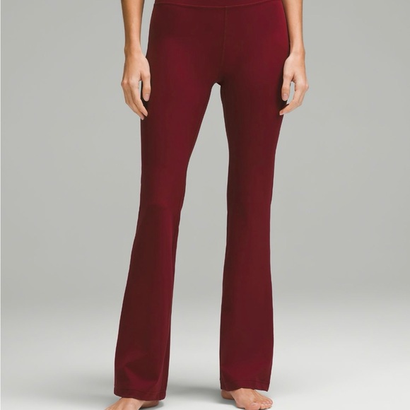 lululemon athletica Pants - red merlot Lululemon groove super high rise leggings barley worn